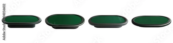 Obraz Collection of Green Poker Table Felt On Transparent Png Background For Realistic Casino Advertisements . Generative ai