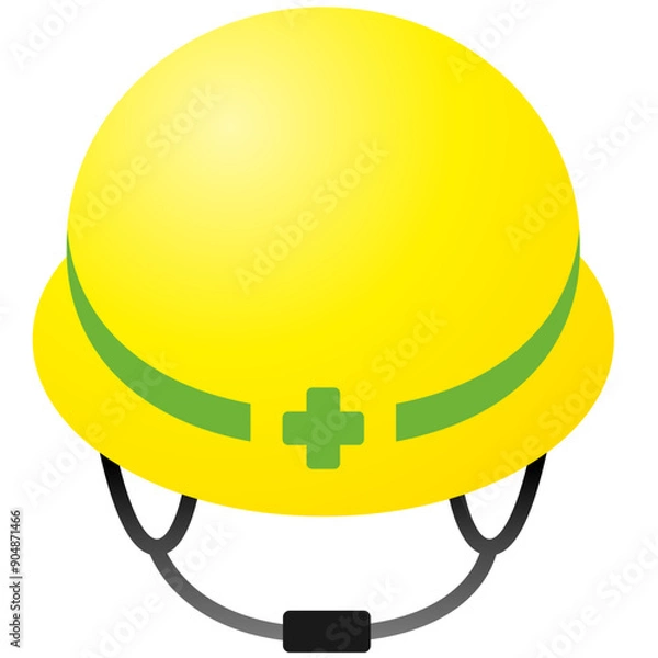 Fototapeta 防災で使う頭を守る安全ヘルメットのイラスト