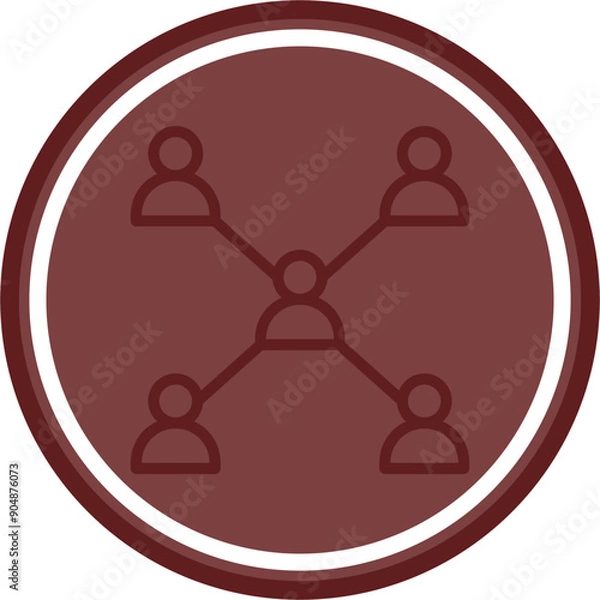 Fototapeta Connecting People Vector Line Double Circle Maroon