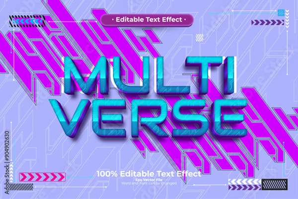 Obraz Multiverse sci-fi editable text effect in modern trend style
