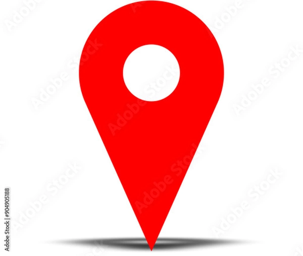 Obraz icon Map red stamp with shadoW