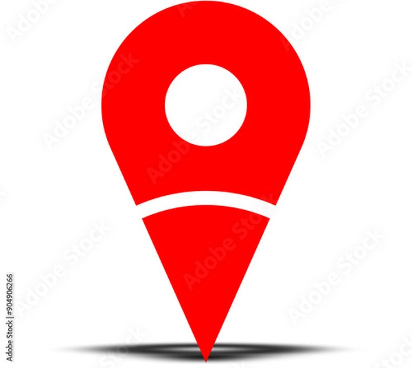 Obraz icon Map red stamp with white LINE