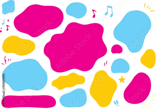 Obraz ビビットカラーのふにゃふにゃしたフレームセット