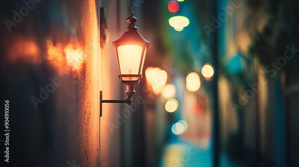 Obraz 가로등이 켜진 골목길