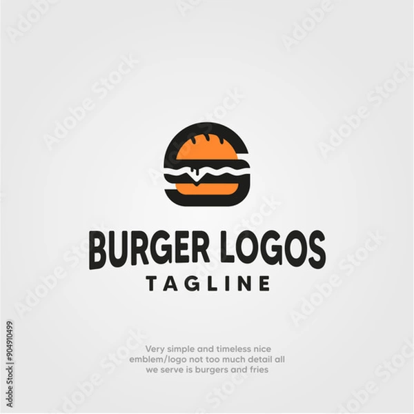 Obraz S BURGER LOGO ORANGE