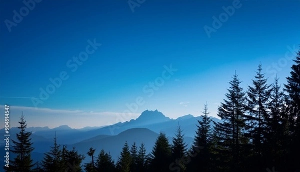 Fototapeta 【風景素材】山に差し込む光