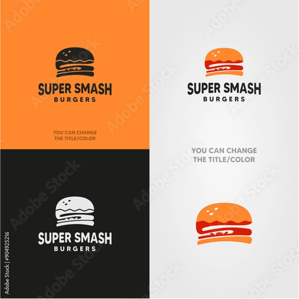 Obraz SUPER SMASH BURGER LOGO MINIMAL