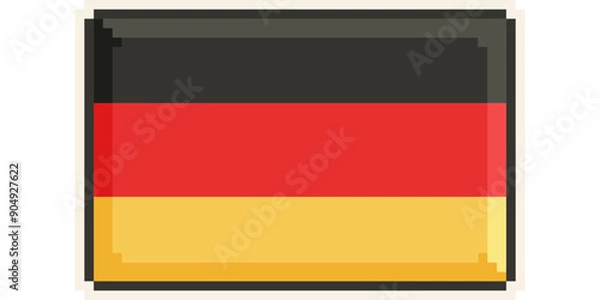 Obraz Germany, Europe, Flag, Pixel Art, Retro 8bit Game Style, Vector 