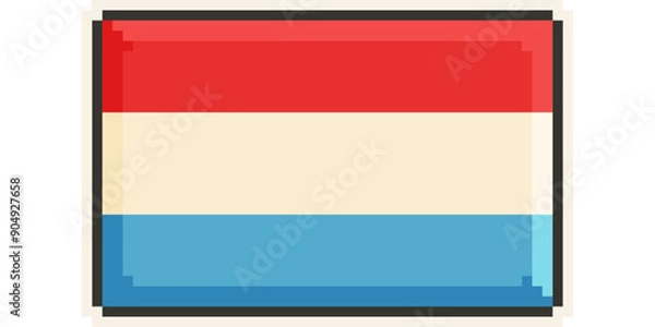 Obraz Luxembourg, Europe, Flag, Pixel Art, Retro 8bit Game Style, Vector 