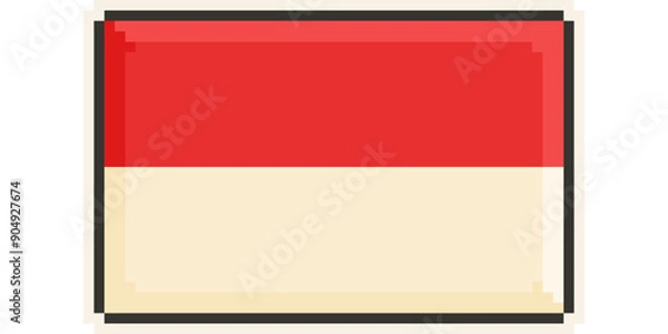 Obraz Monaco, Europe, Flag, Pixel Art, Retro 8bit Game Style, Vector 