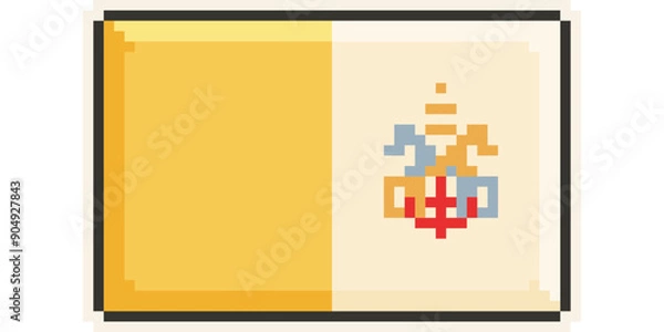 Fototapeta Vatican, Europe, Flag, Pixel Art, Retro 8bit Game Style, Vector 
