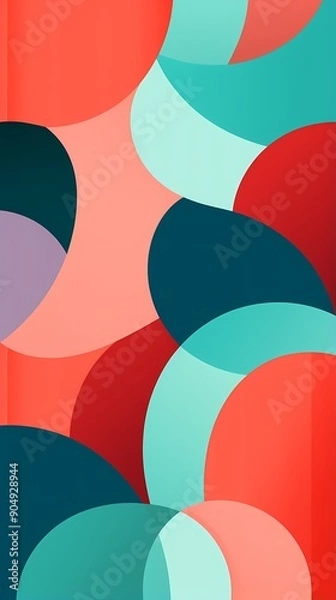 Fototapeta Art rainbow color curve geometric abstract graphic poster background