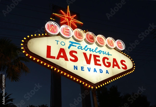 Obraz Witamy w neonie Las Vegas w nocy