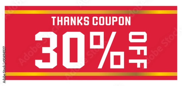 Fototapeta リボンをイメージしたポップなクーポンチケット