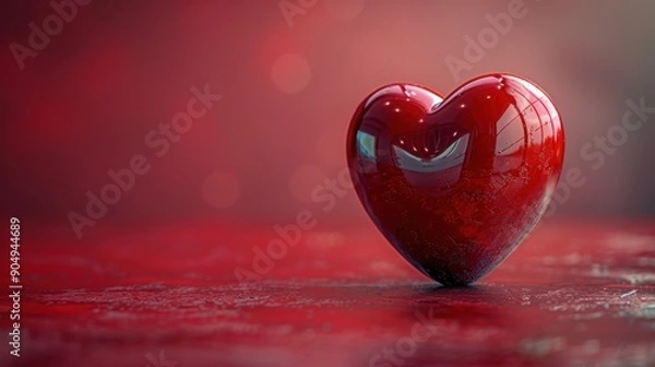 Fototapeta 3D Background of the symbol of love, minimalism, flat style. With text space.