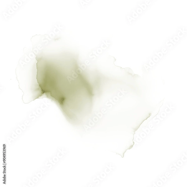 Fototapeta Green watercolor splash on transparent background