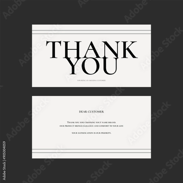 Obraz Thankyou card design minimal and luxury style. Insert product card