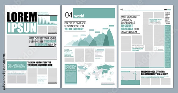 Obraz Green graphical design newspaper template