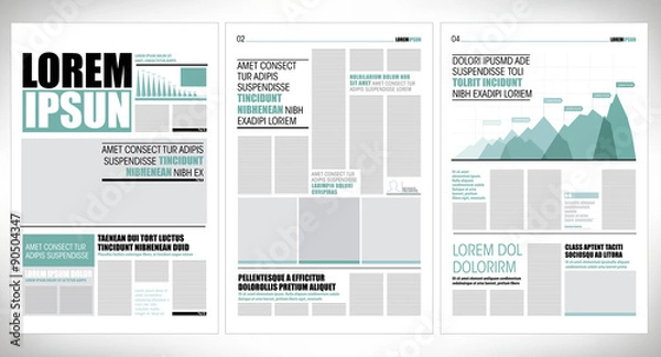 Obraz Green graphical design newspaper template