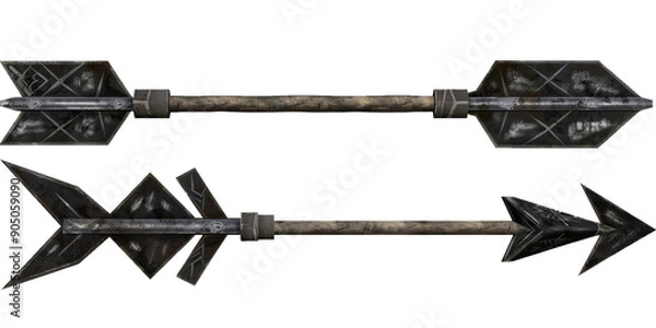 Fototapeta Various black hand-painted arrows