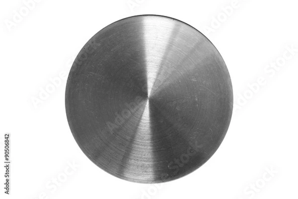 Obraz polished round piece of metal with scratches