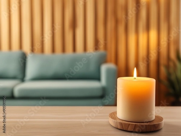 Obraz Cozy living room with soft lighting and a warm color palette, creating a sense of comfort and relaxation, Cozy Comfort