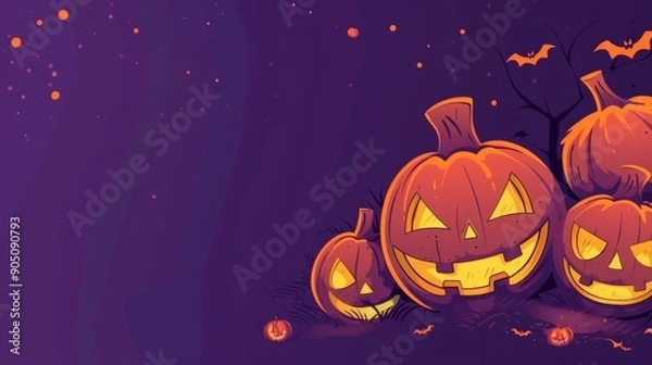 Fototapeta halloween background with pumpkins