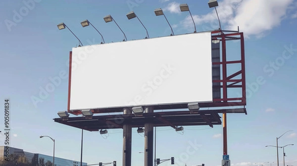 Obraz billboard and copy space on white screen