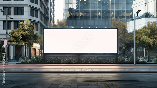 Obraz billboard and copy space on white screen