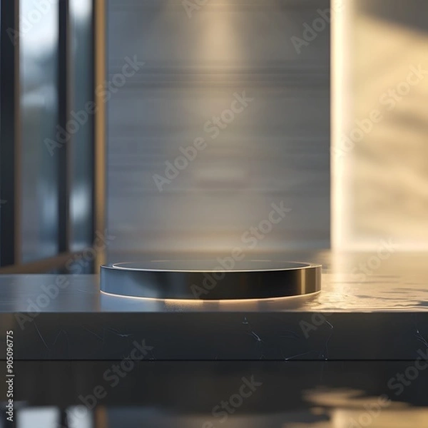 Fototapeta Beautiful Of 3d Realistic Of Empty podium mockup stage realistic for Product Showcase