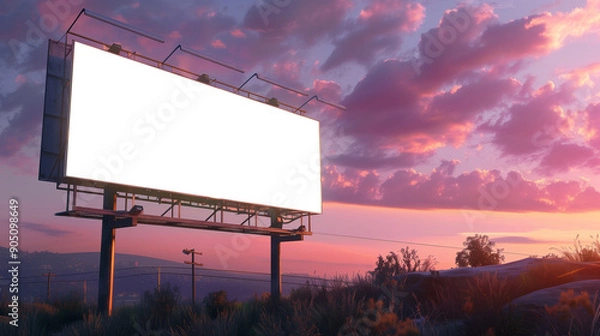 Obraz billboard and copy space on white screen