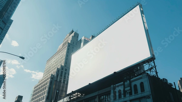 Obraz billboard and copy space on white screen