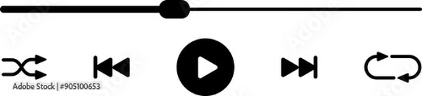 Obraz Music Player Interface Button Illustration