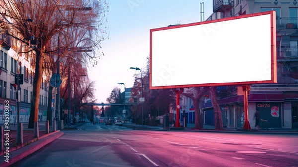 Obraz billboard and copy space on white screen