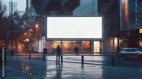 Obraz billboard and copy space on white screen