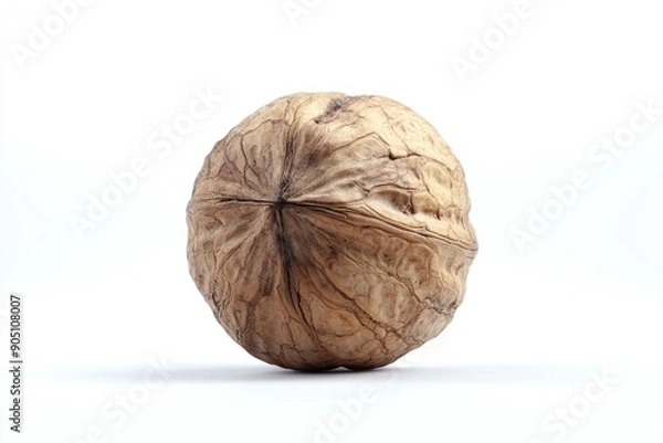 Fototapeta Walnut, nut, isolated on white background, full depth of field , ai