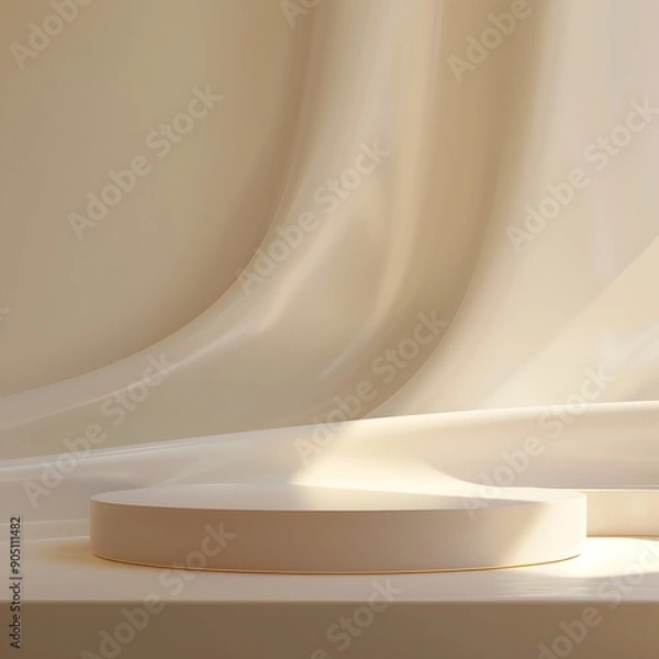 Fototapeta Beautiful Of 3d Realistic Of Empty podium mockup stage realistic for Product Showcase