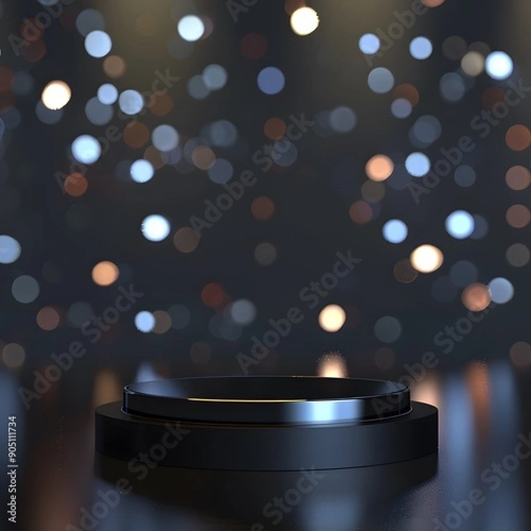 Fototapeta Beautiful Of 3d Realistic Of Empty podium mockup stage realistic for Product Showcase