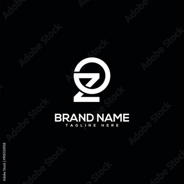 Fototapeta OZ ZO Alphabet Letter logo design. Initial Vector Element.