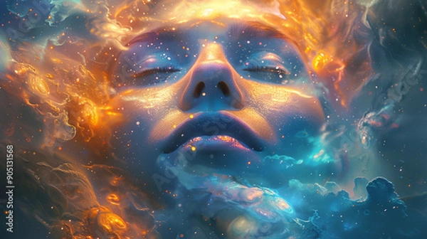 Fototapeta Awakening the Arcturian Starseeds: Cosmic Wisdom and Galactic Healing...The Mystical Wisdom of the Arcturian Starseeds: Awakening to the Higher Realms.