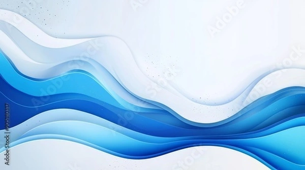 Fototapeta Abstract Blue and White Business Wave Banner Background Generative AI