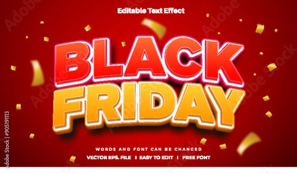 Obraz Editable text effect - Black Friday theme.