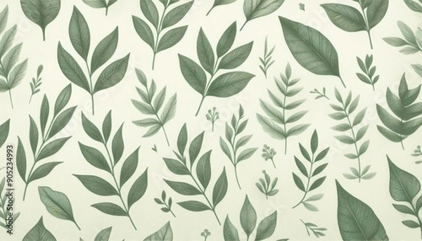 Fototapeta olive branch pattern background isolated in light yellow