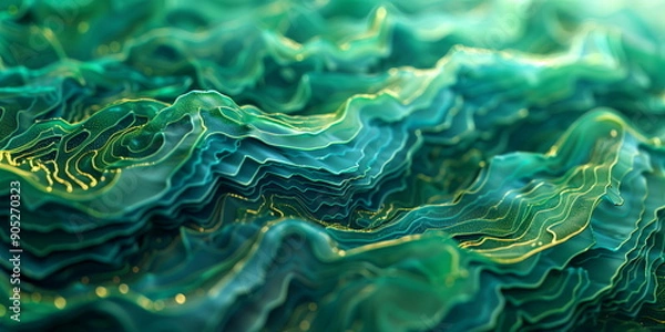 Fototapeta Abstract green background. Abstract color background. eco, ecology, growing, expanding the green concept. Research of unknown ecological chemical properties. 