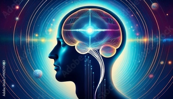 Fototapeta a photo of how sound waves and vibrations can help heal your brain and body trauma