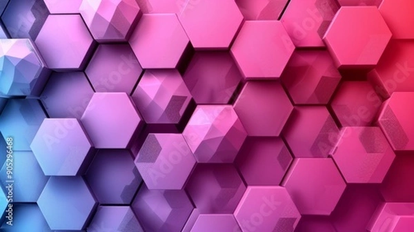 Fototapeta Dynamic abstract art with hexagonal patterns and gradient hues