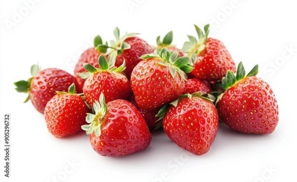 Obraz Strawberries isolated on white background with high resolutio.