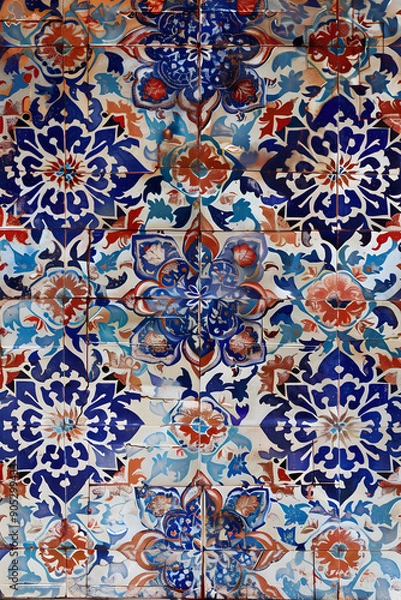 Fototapeta Intricate Ottoman Patterns Showcasing Cultural Heritage in Geometric and Floral Motifs