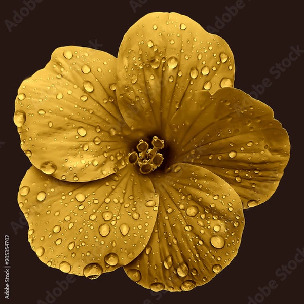 Obraz yellow Hibiscus flower with water drops