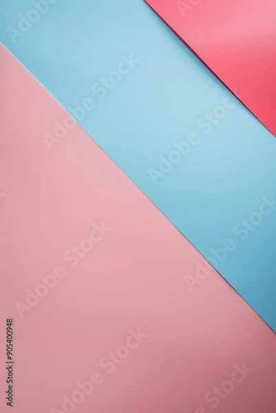 Obraz A pink and blue background features intersecting shapes, creating a visually appealing abstract design.